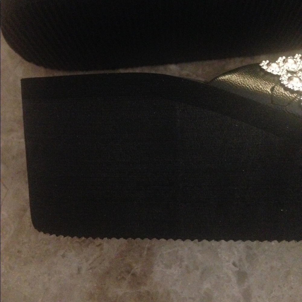 Cammie Rhinestone Wedge Flip Flops - Picture 3 of 3